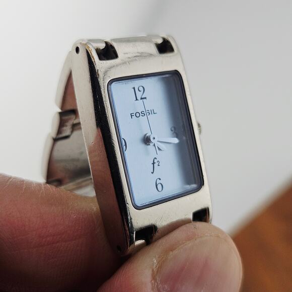 Fossil Silver Tone Rectangle Dial Watch Bracelet Link Band ES-8999 Casual Daily - Picture 3 of 8